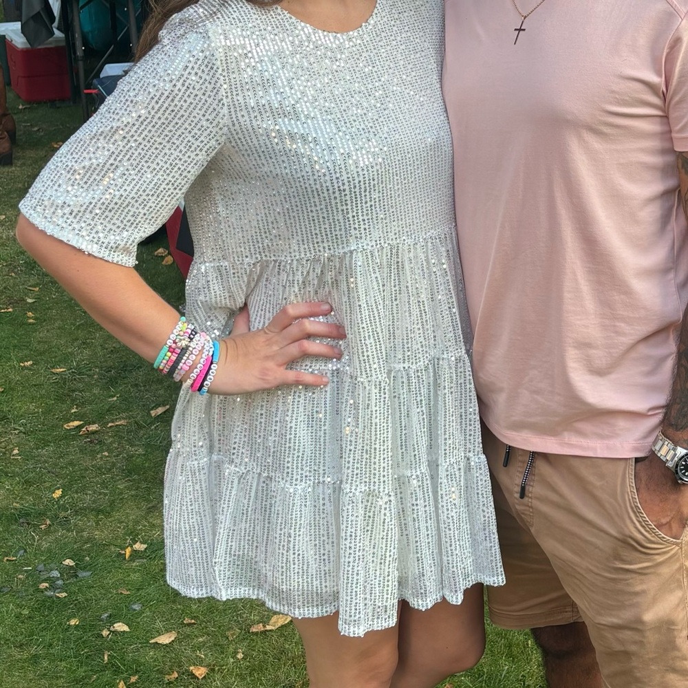 Silver Sequin Dress